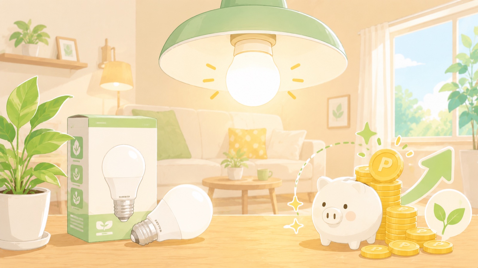 LED電球への交換で電気代を節約するイメージ