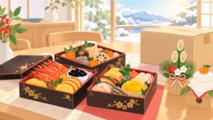 ふるさと納税で届いたおせちの三段重